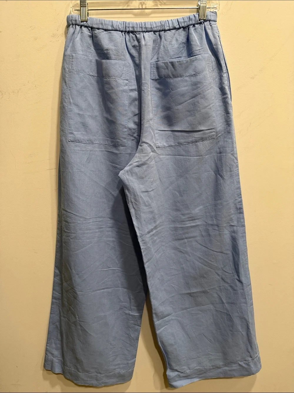 COS Light Blue Drawstring Wide-Leg linen Pants